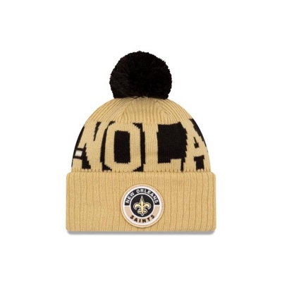 Sapca New Era New Orleans Saints NFL Alternate Cold Weather Sport Knit Beanie - Galbeni